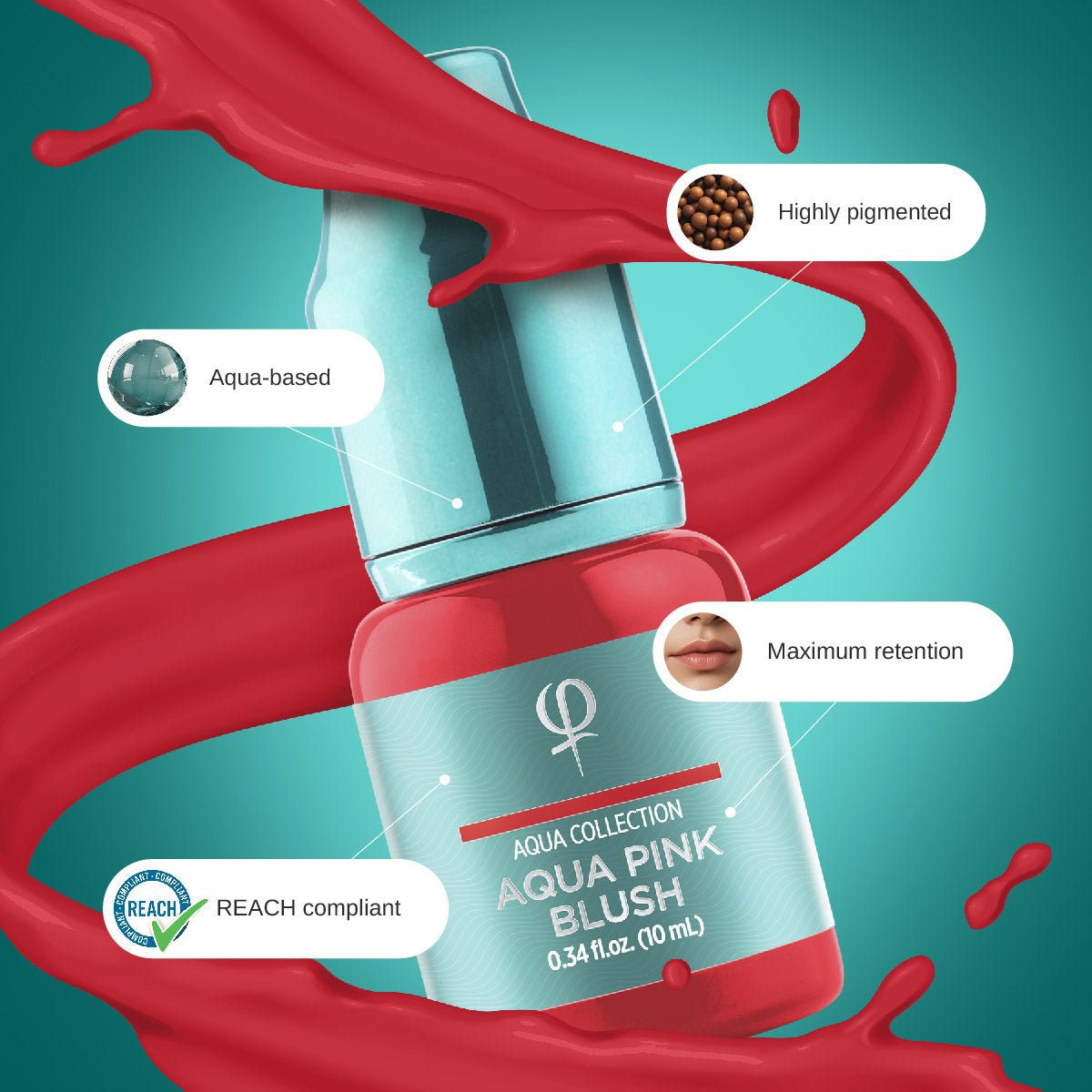 Aqua Pink Blush PMU pigment 10ml - Mr.PMU