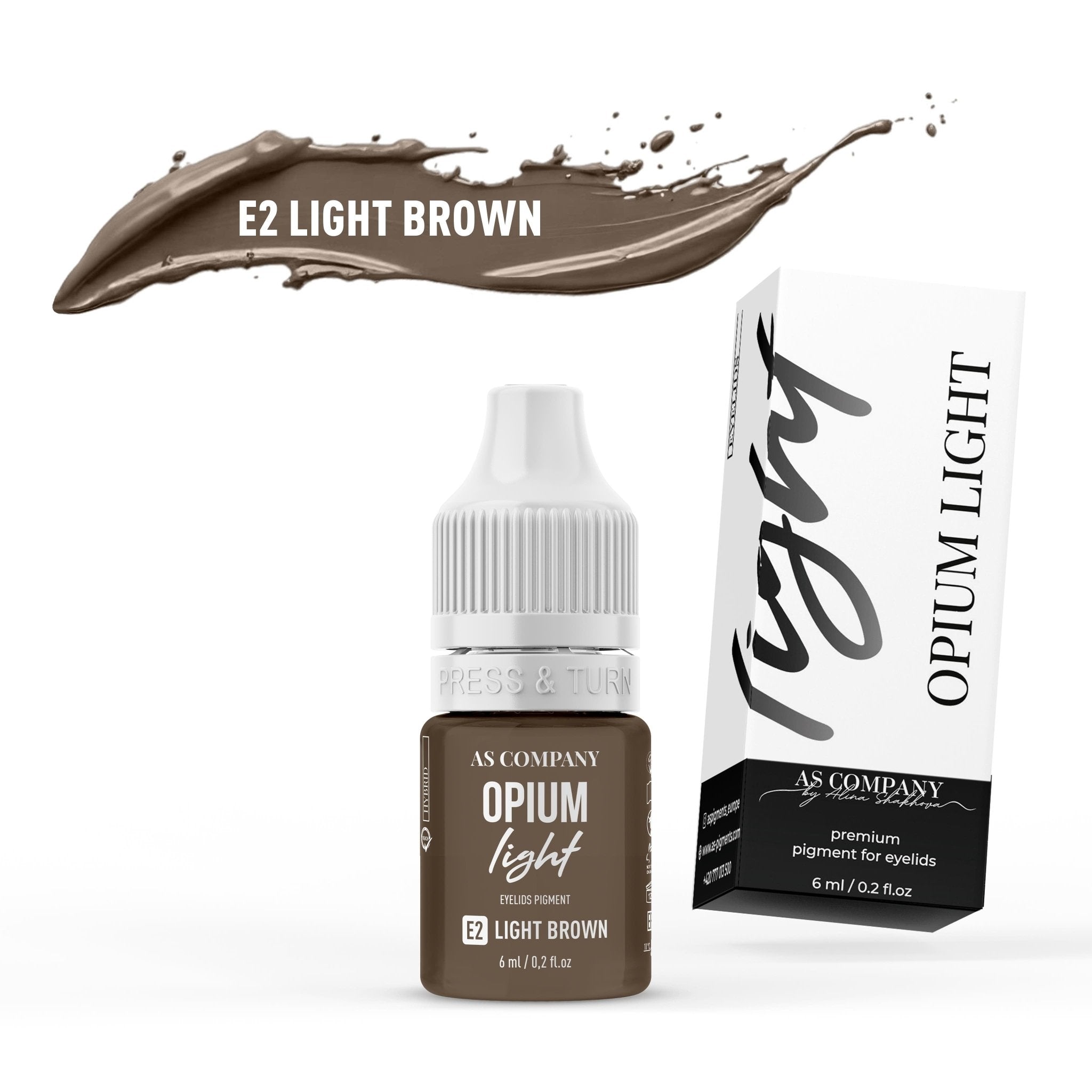 AS Pigments - E2 LIGHT BROWN 6ml - Mr.PMU