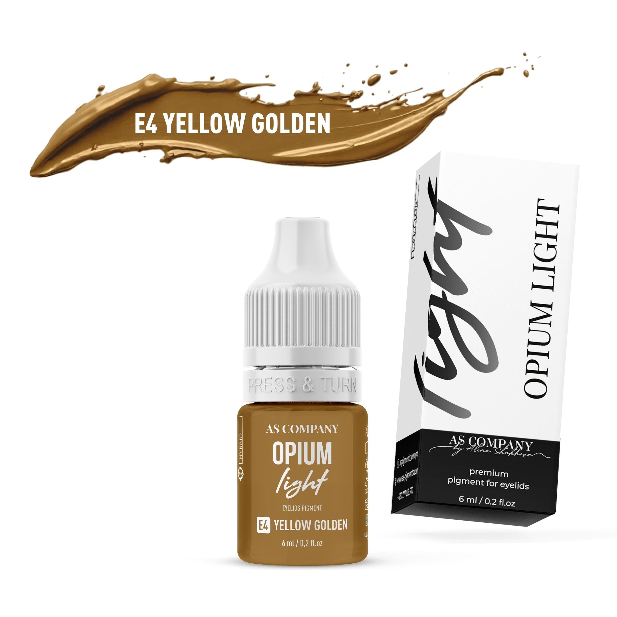 AS Pigments - E4 YELLOW GOLDEN 6ml - Mr.PMU