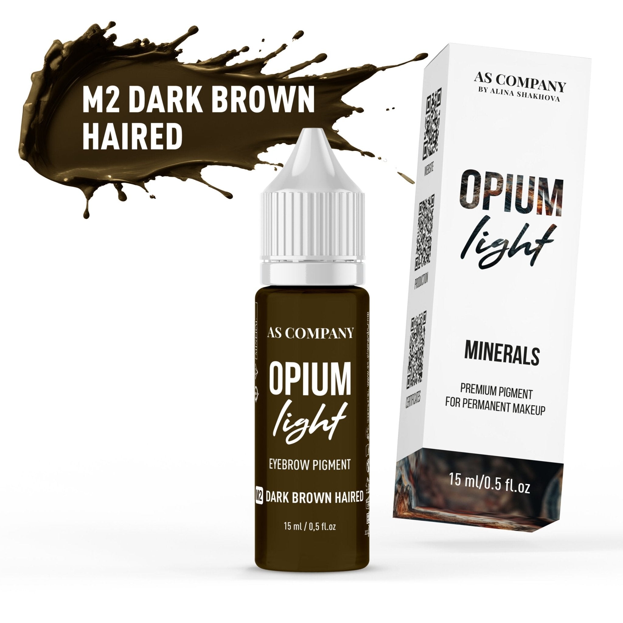 AS Pigments - M2 DARK BROWN HAIRED mineral eyebrow pigment (OPIUM LIGHT) - mrpmu