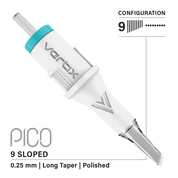 Confezione da 20 cartucce Vertix Pico Round Liner Sloped Long Taper - mrpmu