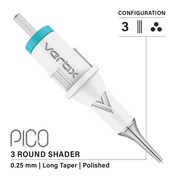 Confezione da 20 cartucce Vertix Pico Round Shader Long Taper - mrpmu