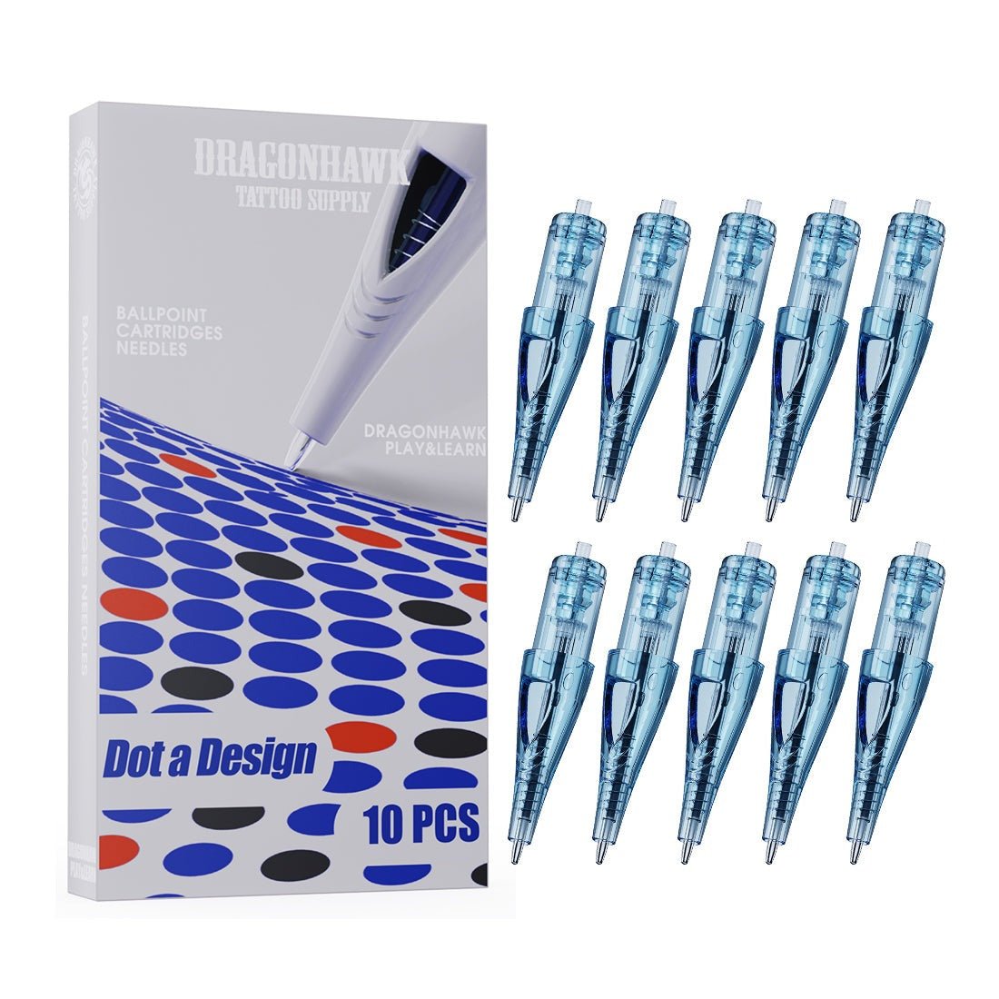 Dragonhawk Ballpoint Cartridges Needles - 10pcs - mrpmu