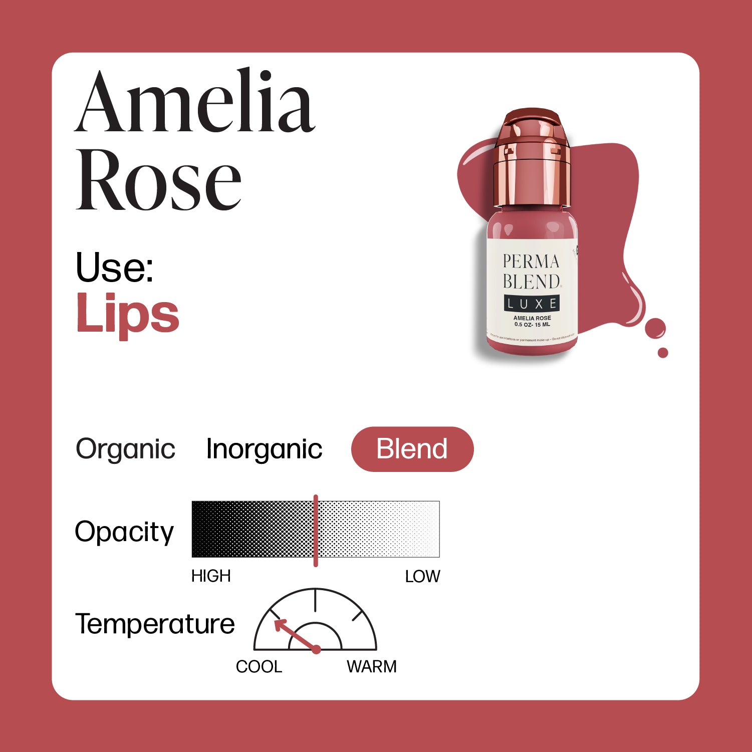 Perma Blend Luxe PMU Ink - Amelia Rose 15ml - mrpmu