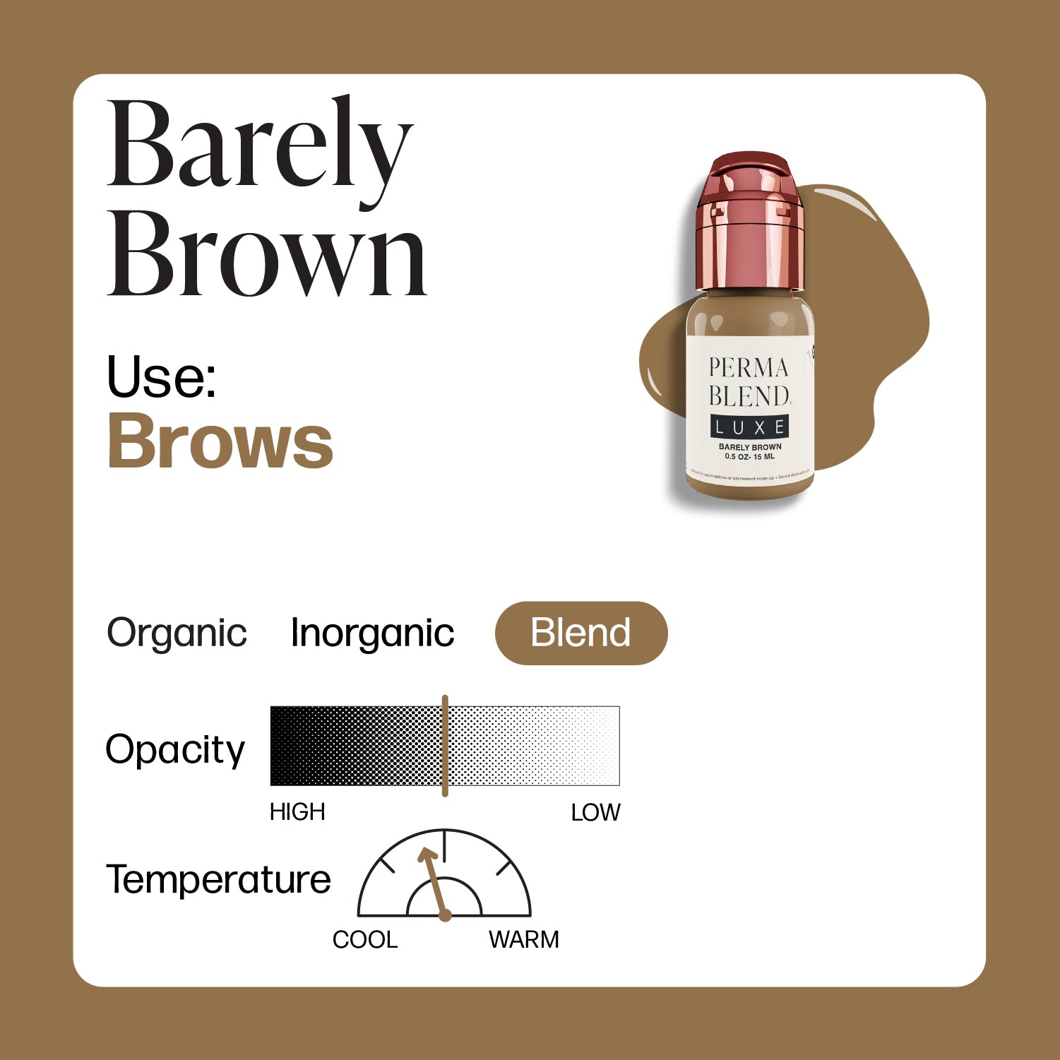 Perma Blend Luxe PMU Ink - Barely Brown 15ml - mrpmu