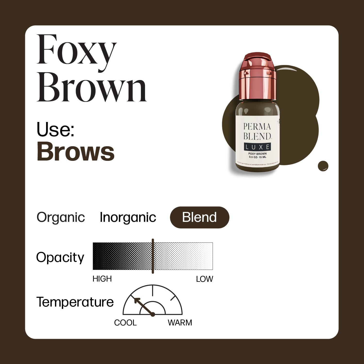 Perma Blend Luxe PMU Ink - Foxy Brown 15ml - mrpmu