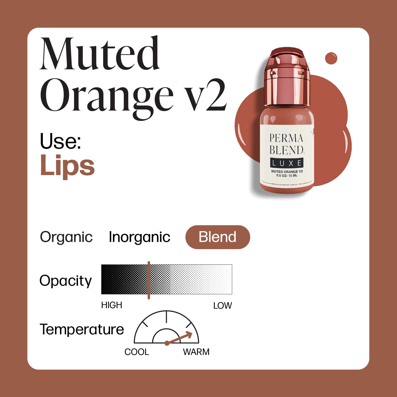 Perma Blend Luxe PMU Ink - Muted Orange V2 15ml - mrpmu