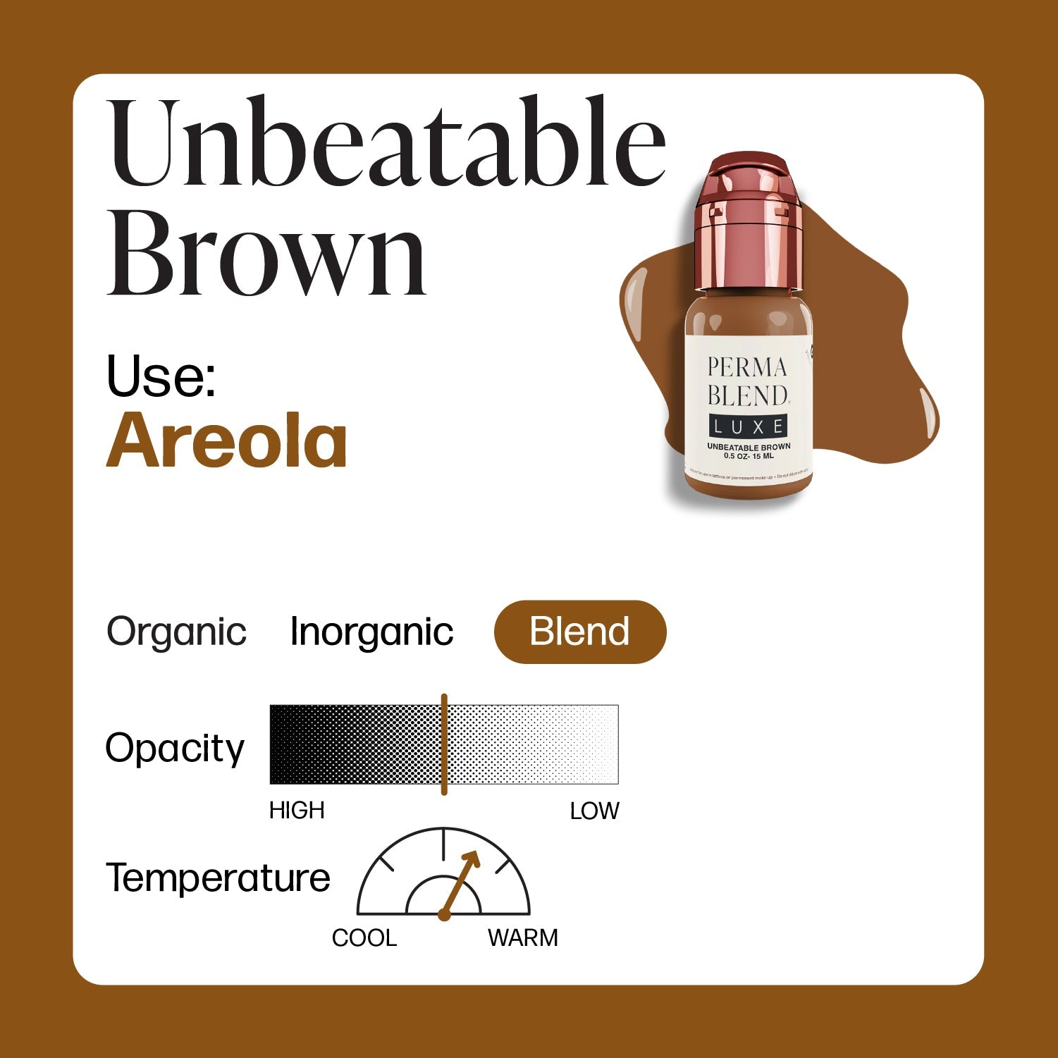 Perma Blend Luxe PMU Ink - Unbeatable Brown 15ml - mrpmu