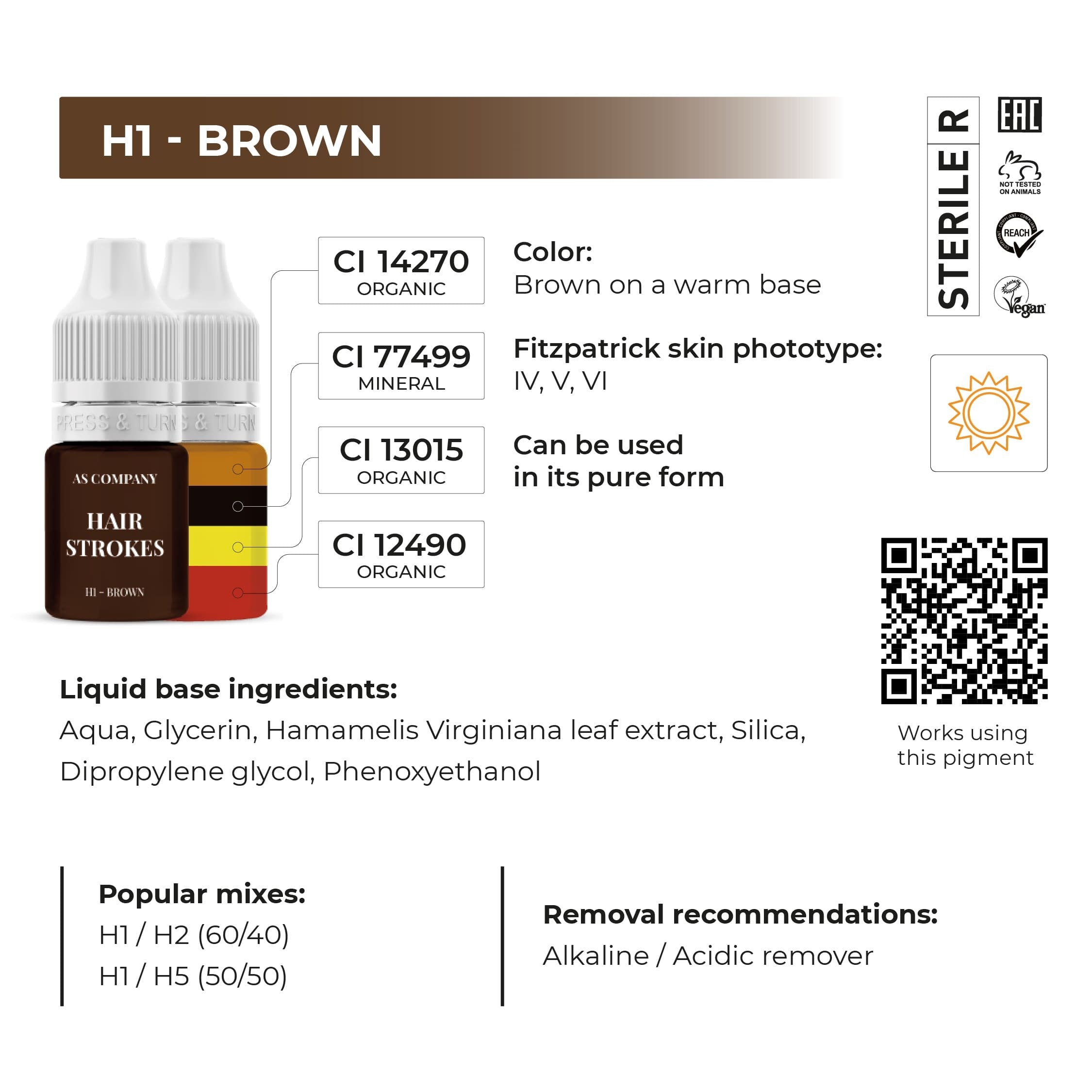 AS Pigments - EYEBROW SET HAIR STROKES HYBRID ORGANIC-BASED 6 ml