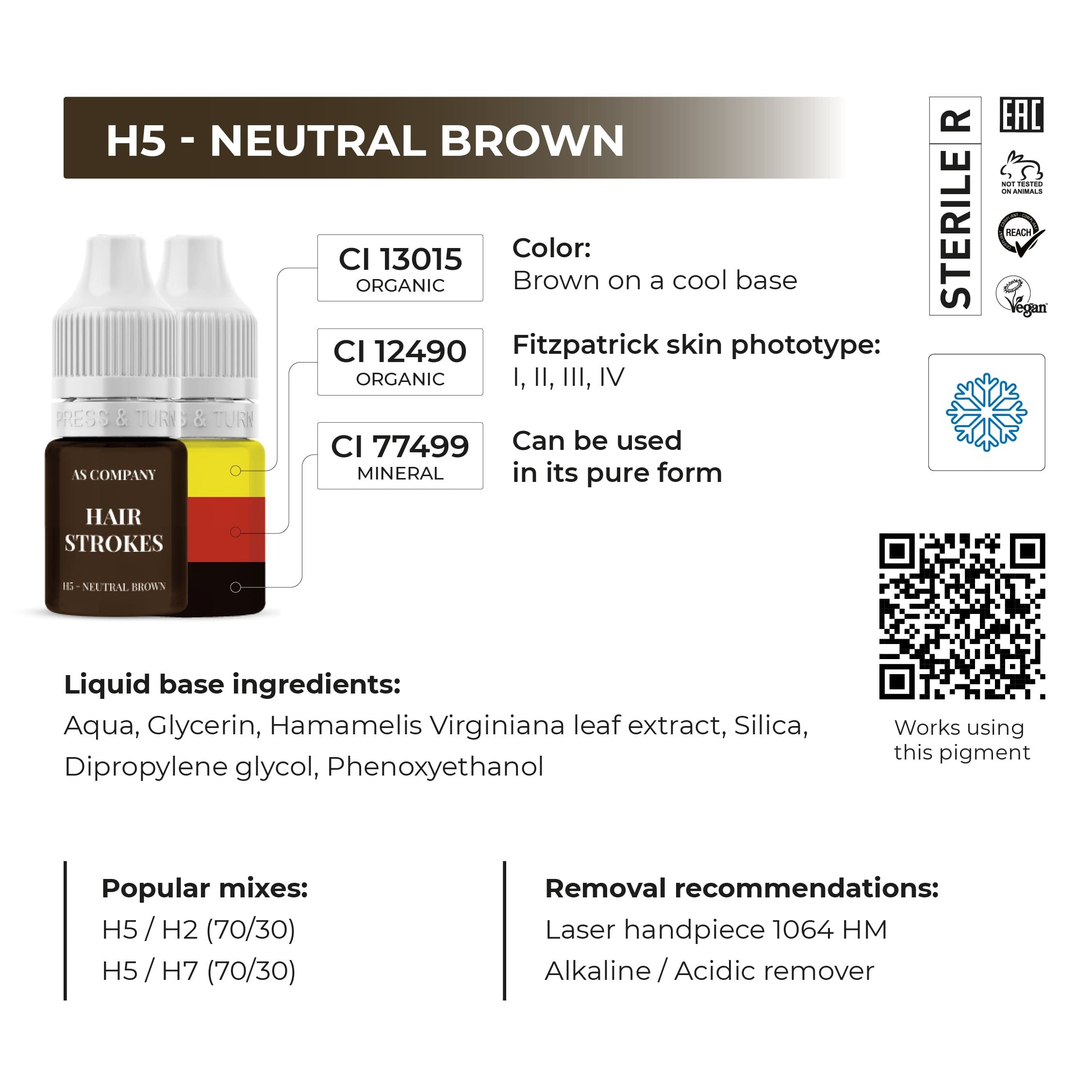 AS Pigments - EYEBROW SET HAIR STROKES HYBRID ORGANIC-BASED 6 ml