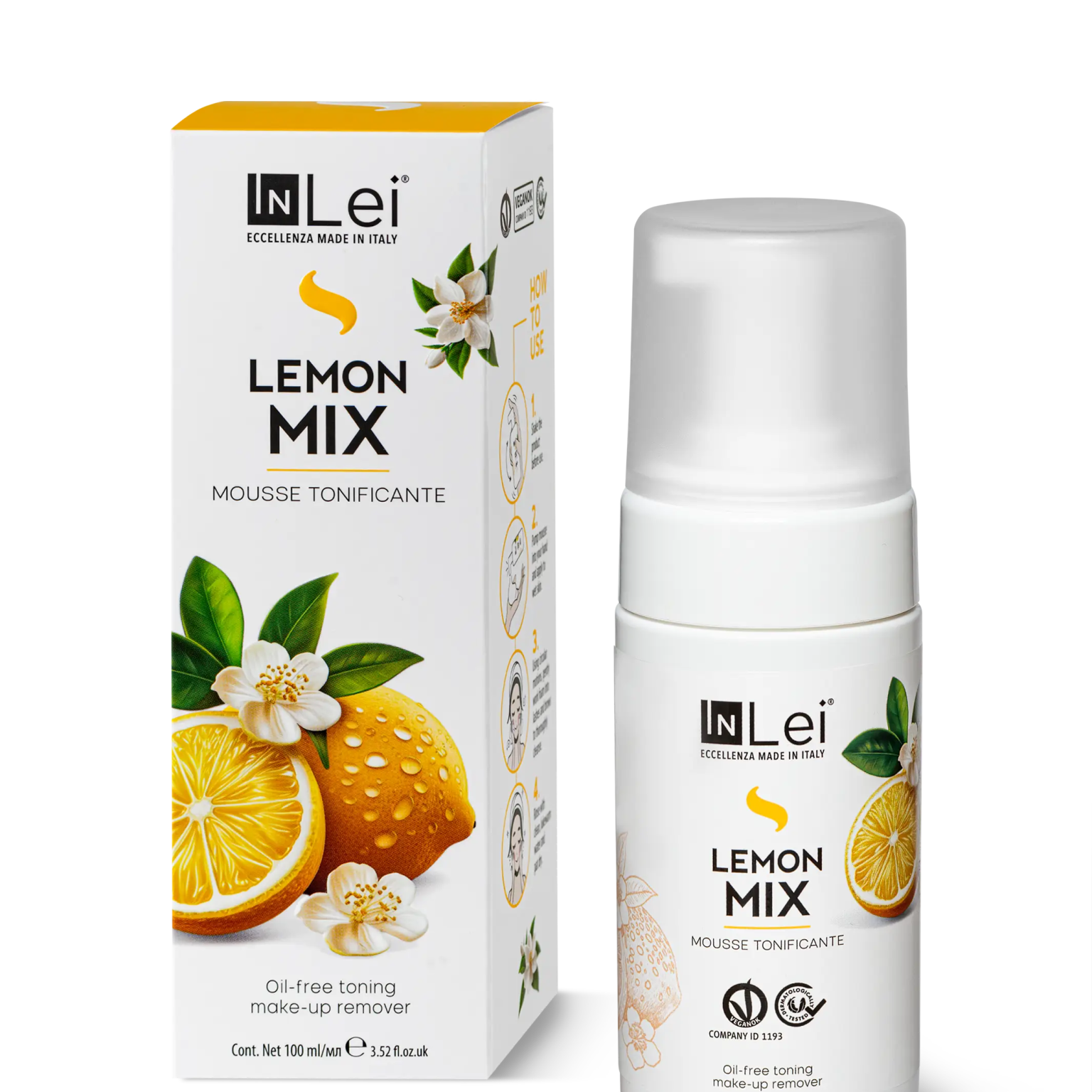 MOUSSE LEMON MIX desmaquillante tonificante para pestañas, cejas y rostro 100ml - Mr.PMU