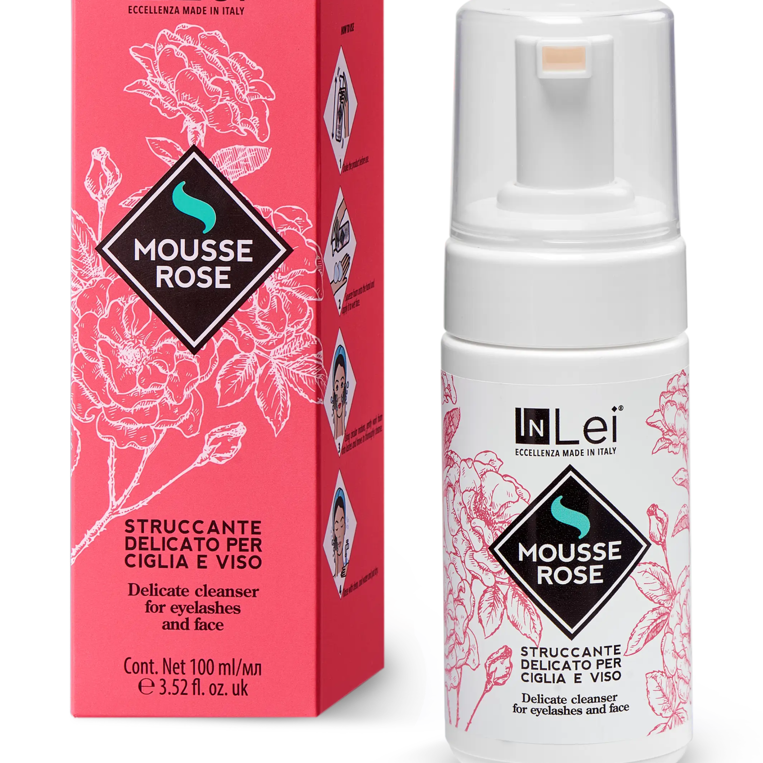 MOUSSE ROSE desmaquillante delicado para pestañas y rostro 100ml - Mr.PMU