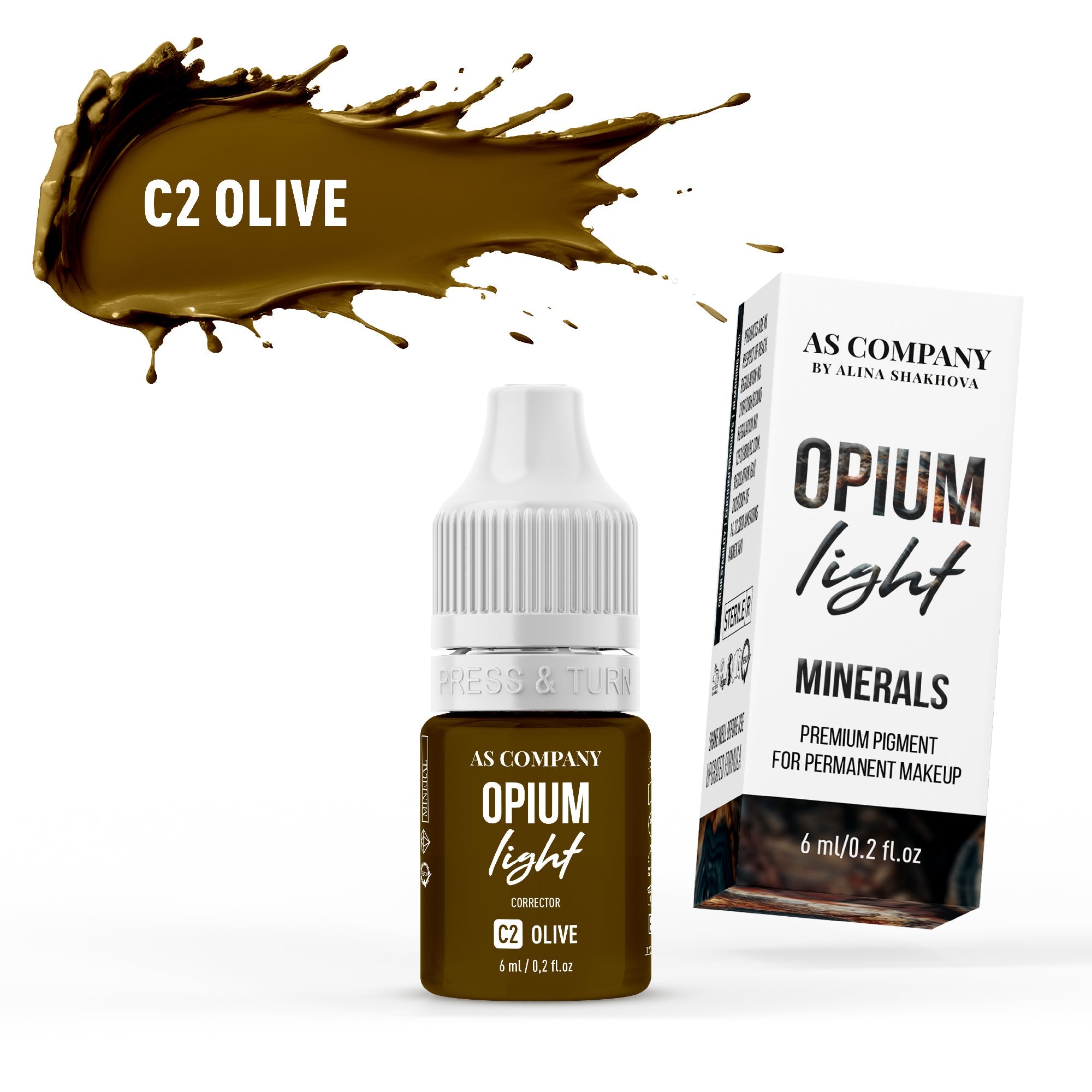AS Pigments - C2 OLIVE mineral corrector for eyebrows (OPIUM LIGHT) - mrpmu