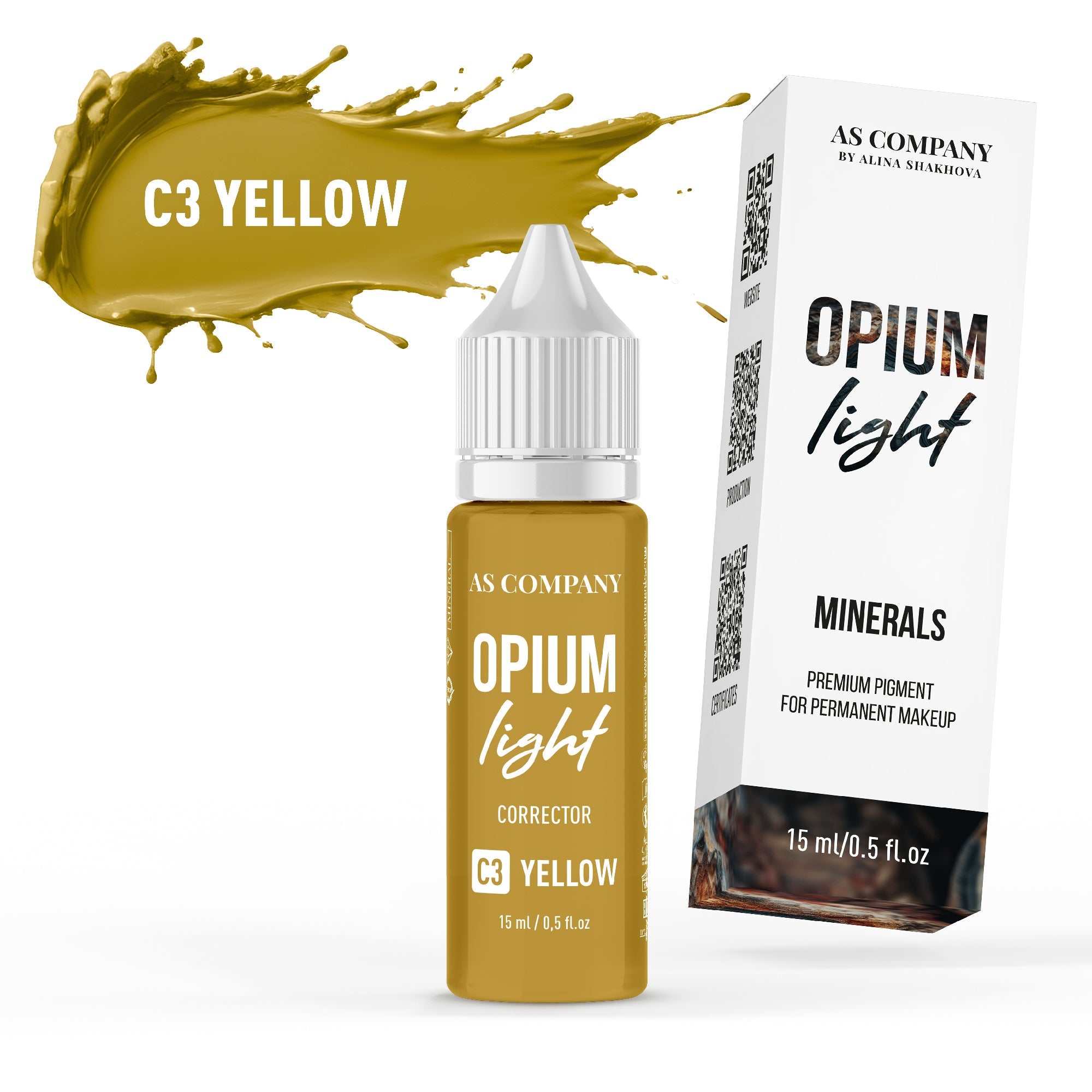 AS Pigments - Corrector mineral para cejas C3 YELLOW (OPIUM LIGHT) - mrpmu