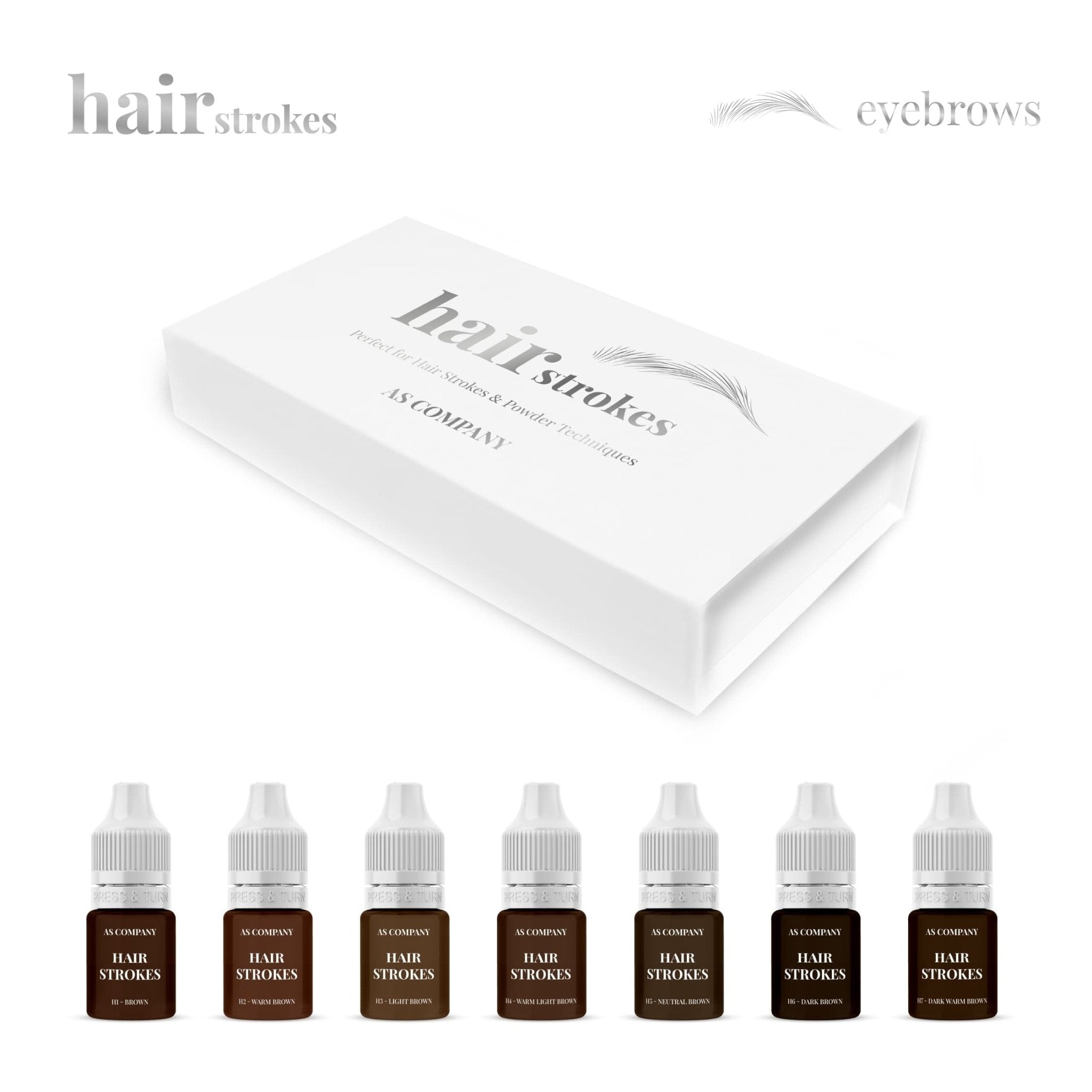 AS Pigments - SET DE CEJAS HAIR STROKES HÍBRIDO ORGÁNICO - BASE 6 ml - Mr.PMU
