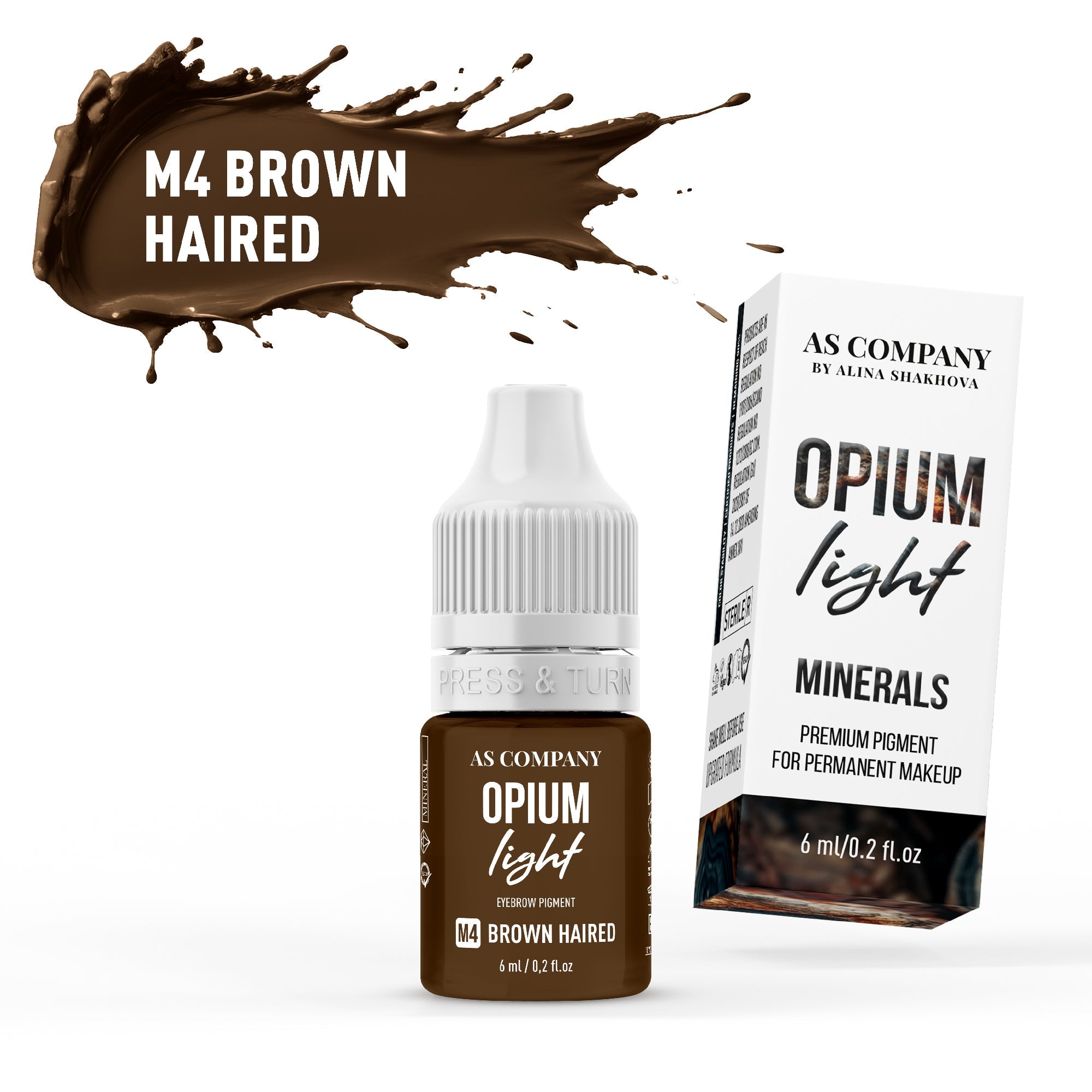 AS Pigments - Pigmento mineral para cejas M4 BROWN HAIRED (OPIUM LIGHT) - mrpmu