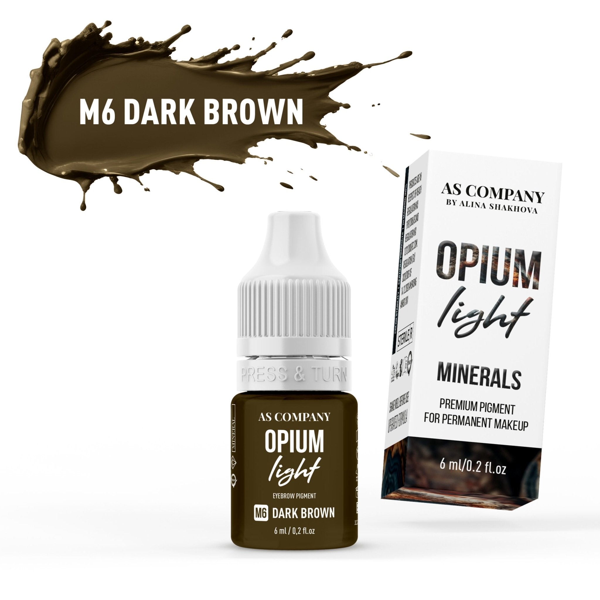 AS Pigments - pigmento mineral para cejas M6 DARK BROWN (OPIUM LIGHT) - mrpmu