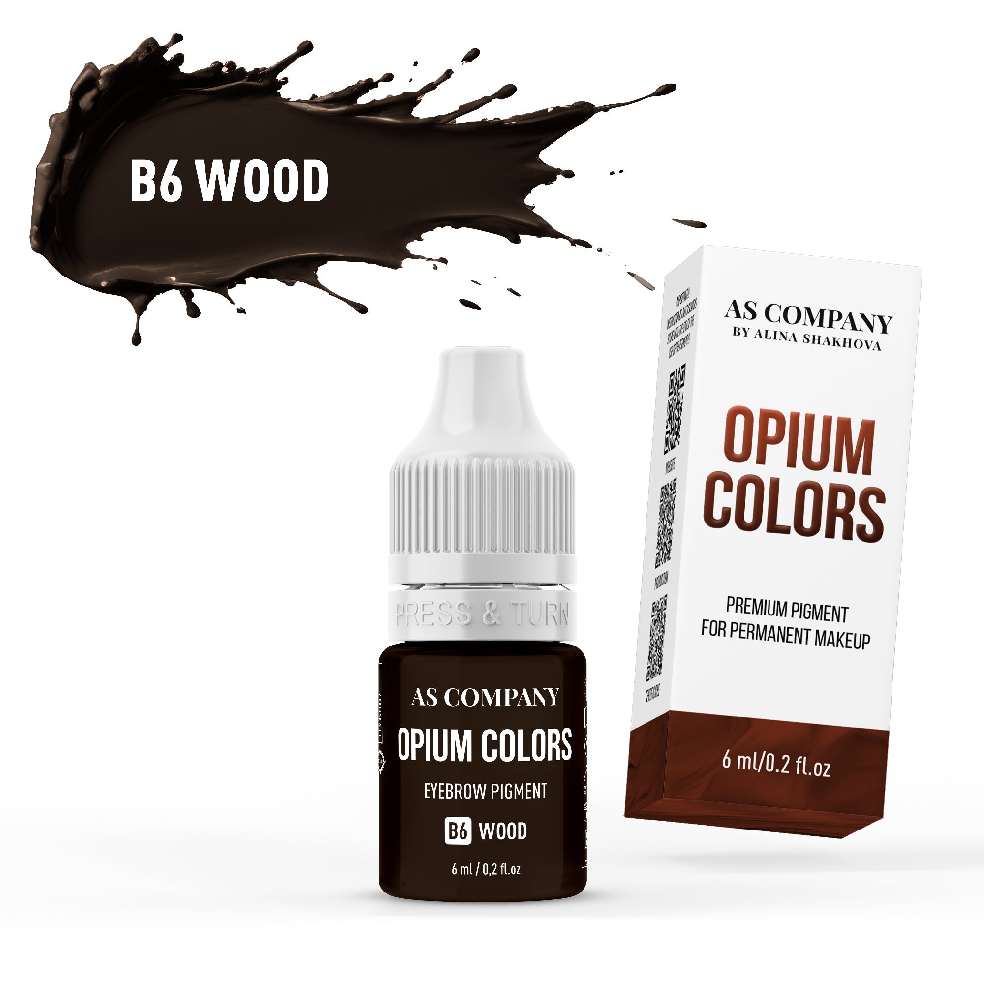 AS Pigments - OPIUM COLORS B6 WOOD brow pigment - mrpmu