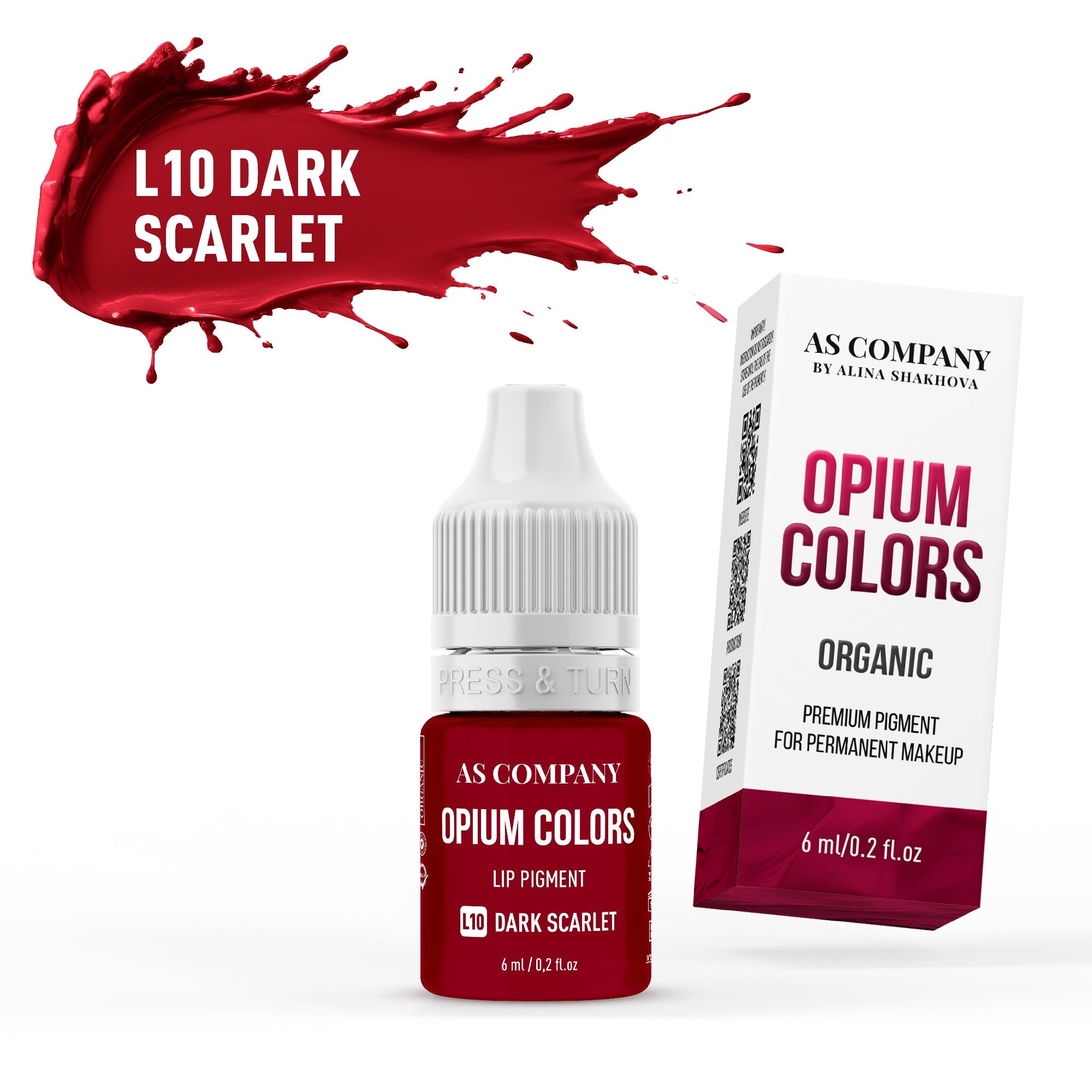 AS Pigments - OPIUM COLORS L10 DARK SCARLET ORGANIC lip pigment - mrpmu