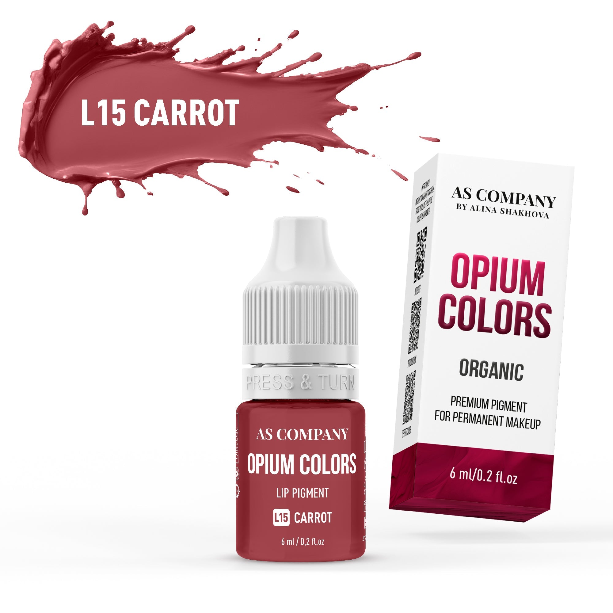 AS Pigments - OPIUM COLORS - L15 CARROT ORGANIC pigmento de labios - mrpmu
