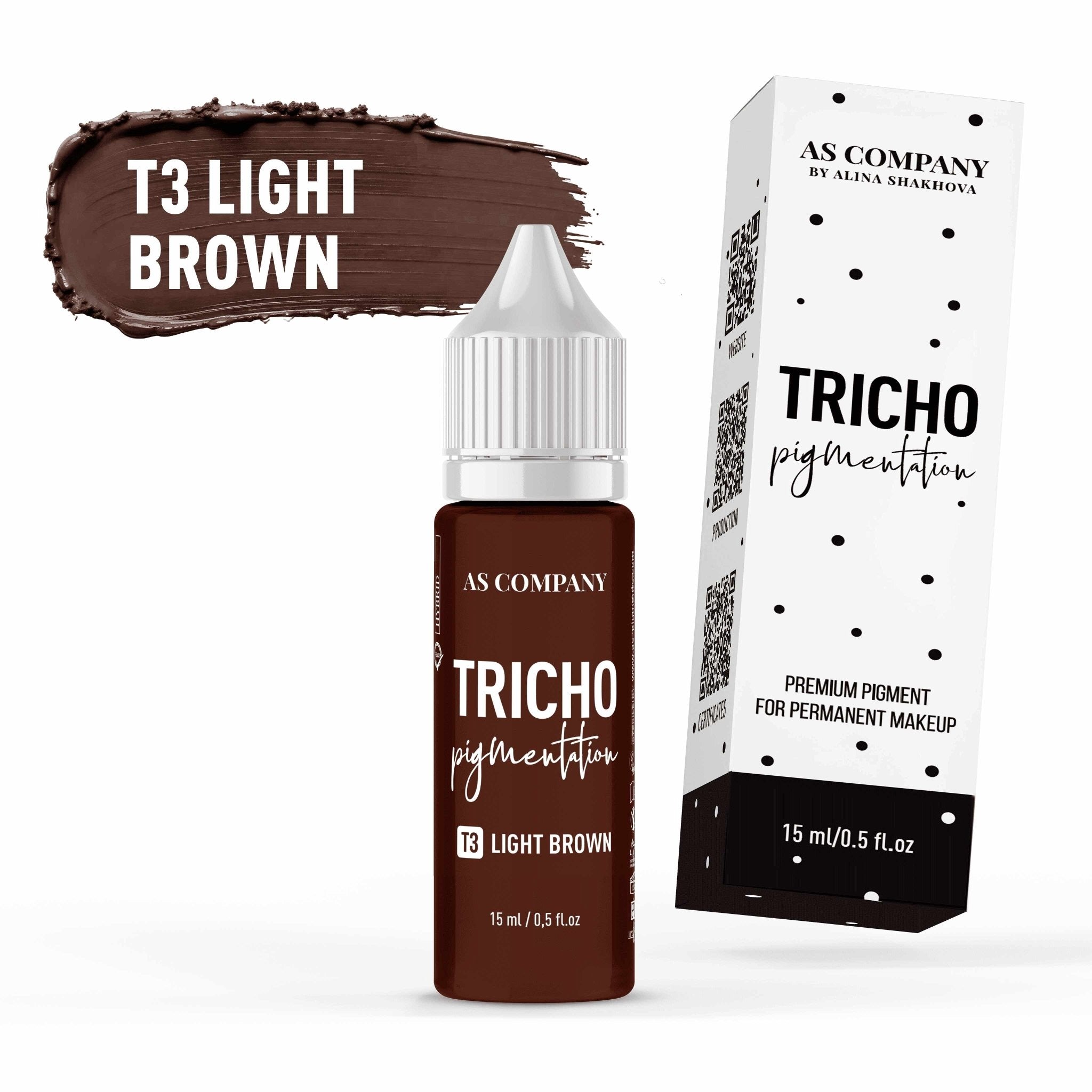 AS Pigments - T3 LIGHT BROWN 15ml Tricopigmentación - Mr.PMU