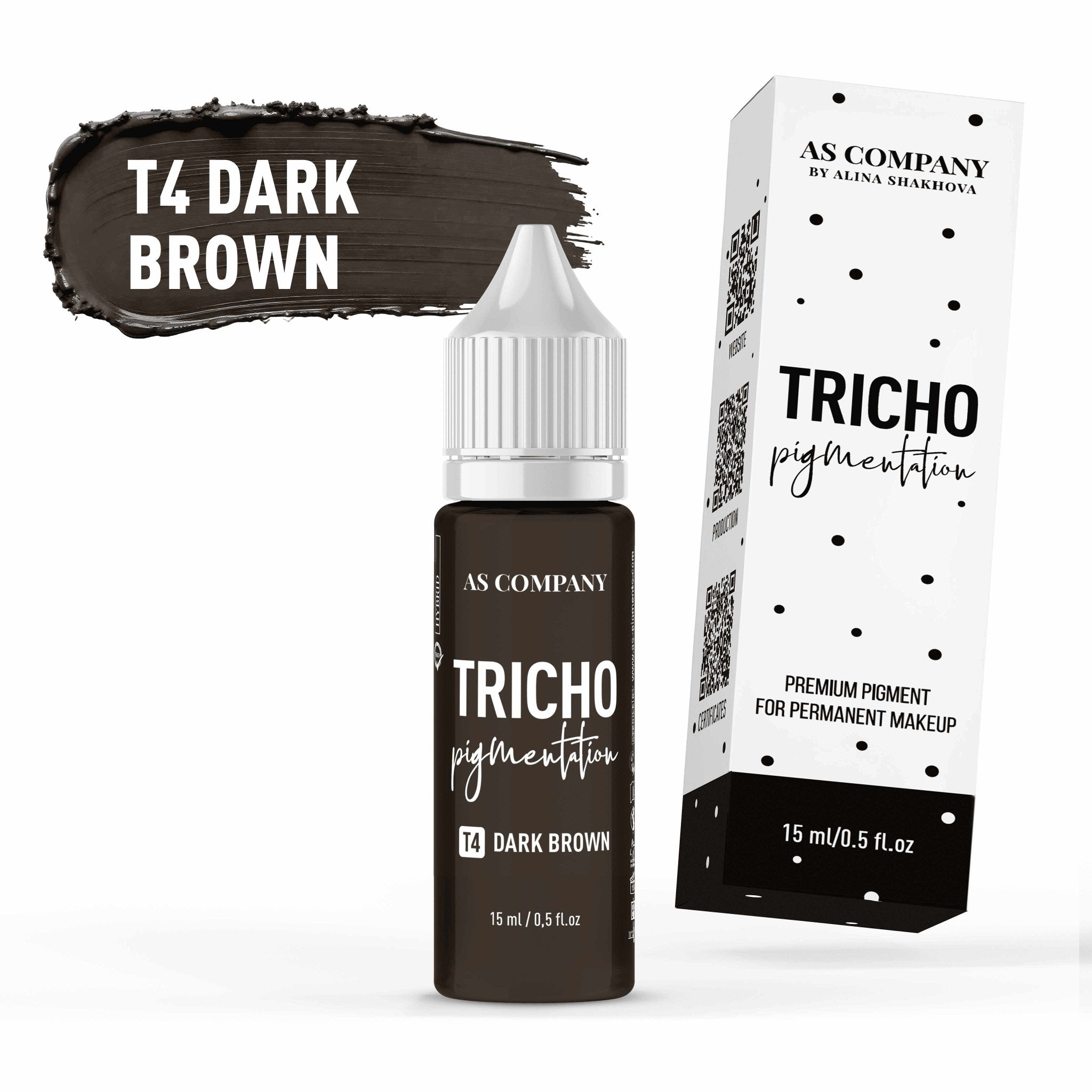 AS Pigments - T4 DARK BROWN 15ml Tricopigmentación - Mr.PMU