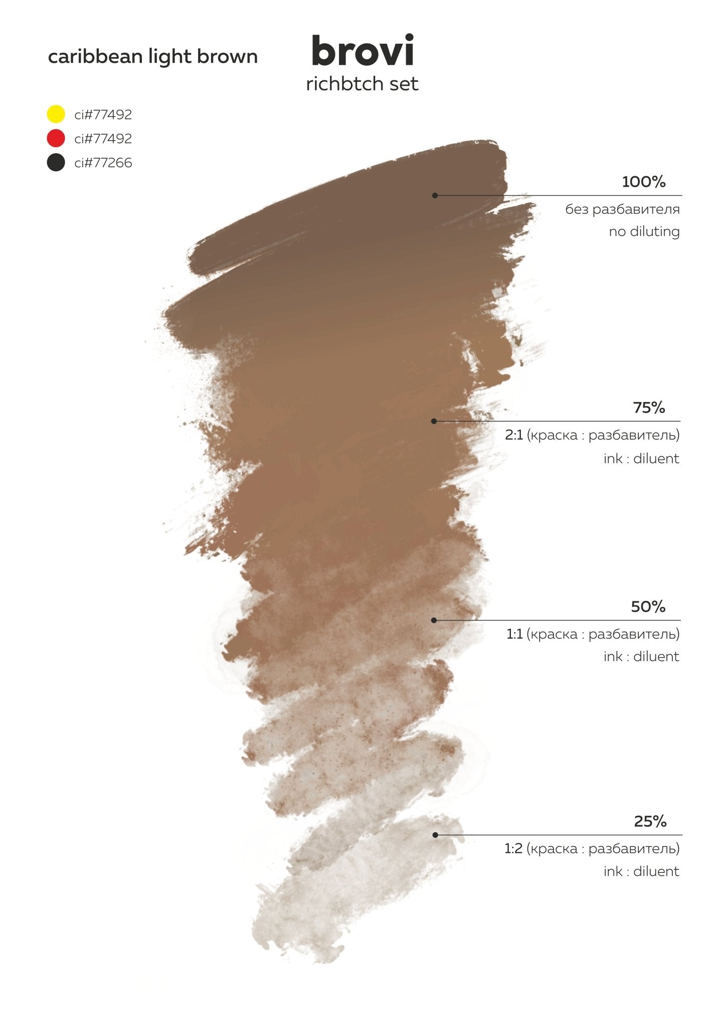 Pigmentos Brovi PMU - Caribbean Light Brown 5ml - Mr.PMU
