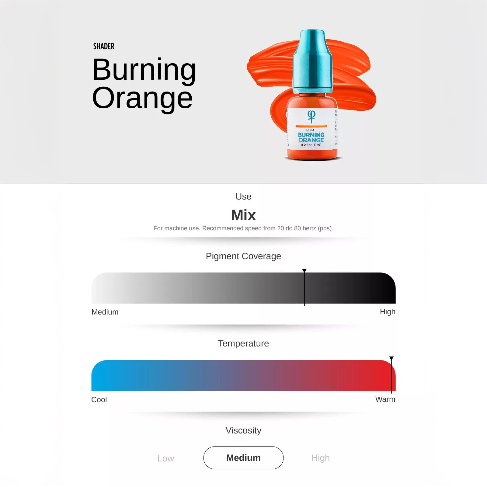 Pigmento Quemado Naranja PMU Mix Shader 10ml - mrpmu