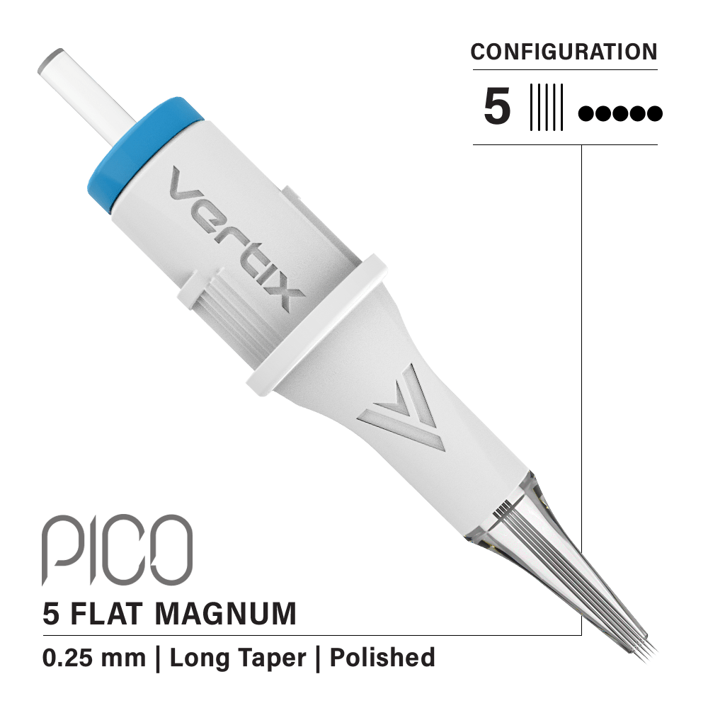 Paquete de 20 cartuchos Vertix Pico Magnum Flat Long Taper - mrpmu