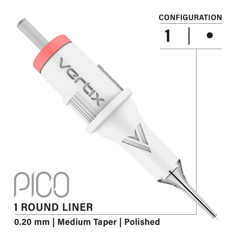 Paquete de 20 cartuchos Vertix Pico Round Liner Medium Taper - mrpmu