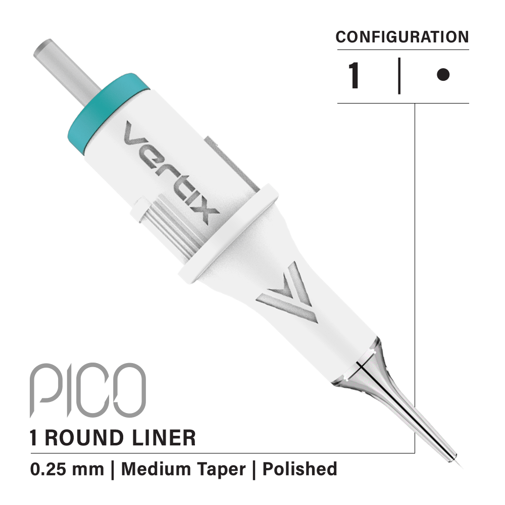 Paquete de 20 cartuchos Vertix Pico Round Liner Medium Taper - mrpmu