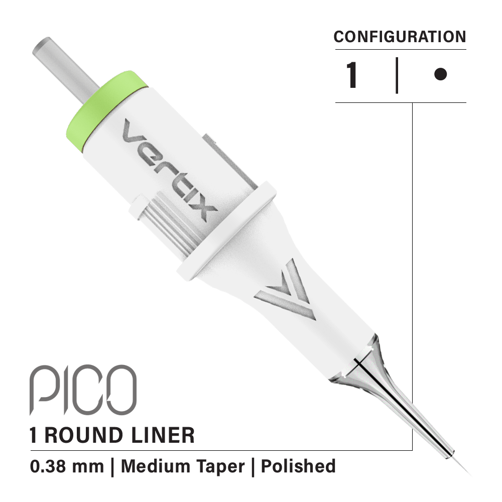 Paquete de 20 cartuchos Vertix Pico Round Liner Medium Taper - mrpmu