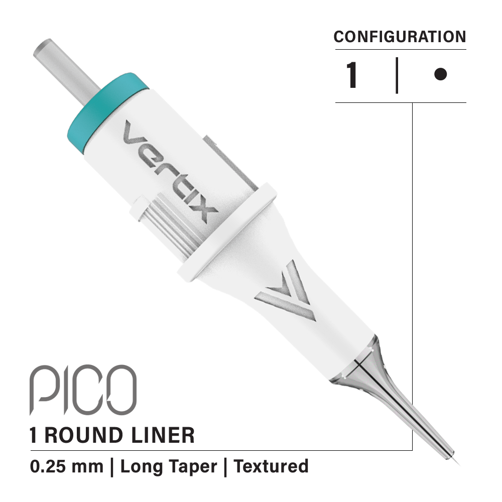 Paquete de 20 cartuchos Vertix Pico Round Liner Textured Long Taper - mrpmu