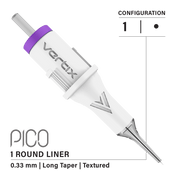 Paquete de 20 cartuchos Vertix Pico Round Liner Textured Long Taper - mrpmu