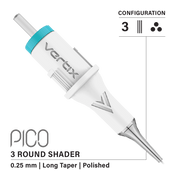 Confezione da 20 cartucce Vertix Pico Round Shader Long Taper - mrpmu
