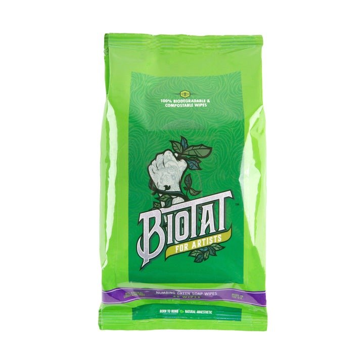 Paquete de 40 toallitas BIOTAT Numbing Green Soap - mrpmu