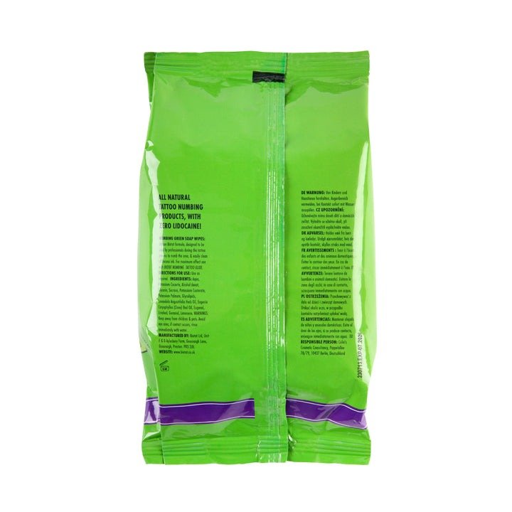 Paquete de 40 toallitas BIOTAT Numbing Green Soap - mrpmu