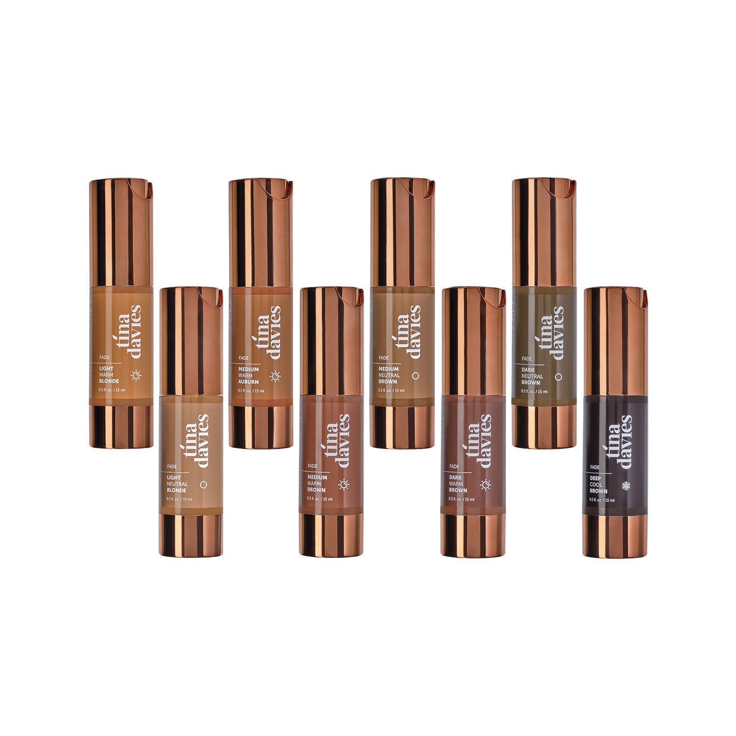 FADE - Tina Davies - Colección de pigmentos para cejas - Set completo de 8x 15 ml - mrpmu
