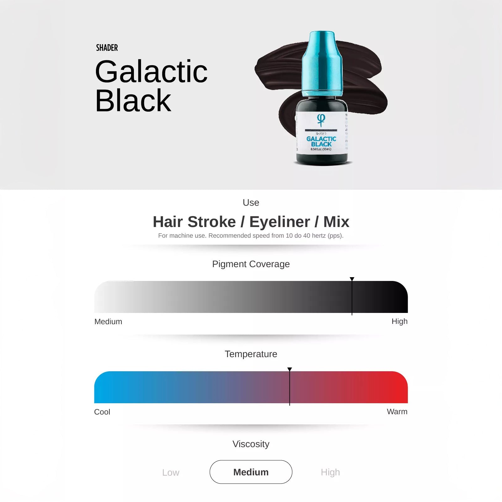 Pigmento Galactic Black PMU Mix Shader 10ml - mrpmu