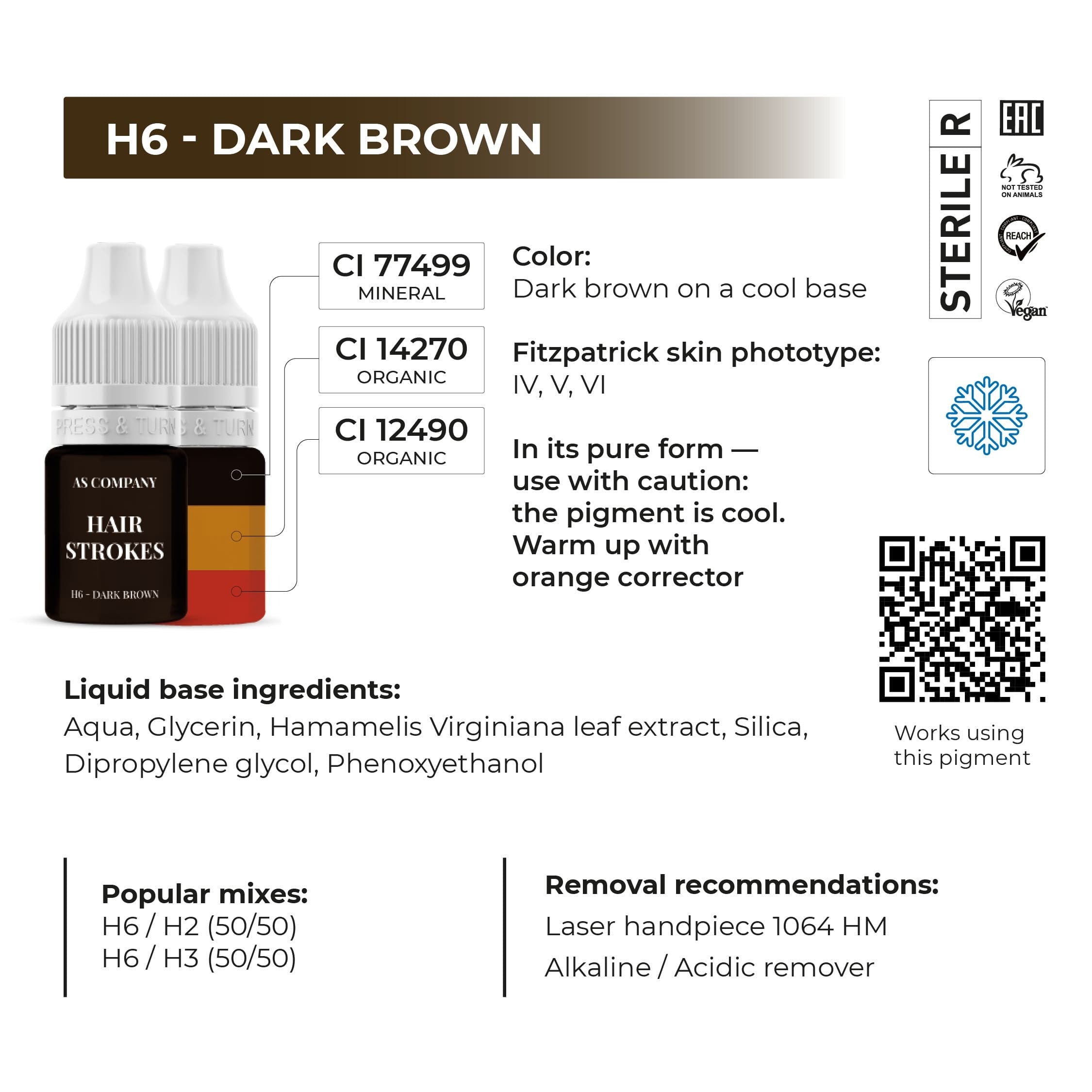 AS Pigments - EYEBROW SET HAIR STROKES HYBRID ORGANIC-BASED 6 ml