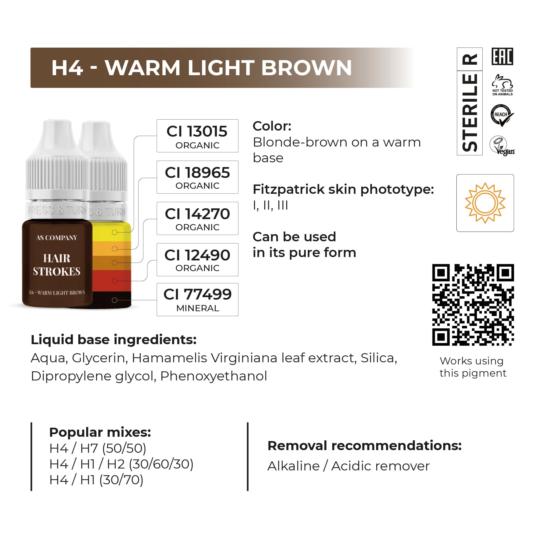 AS Pigments - EYEBROW SET HAIR STROKES HYBRID ORGANIC-BASED 6 ml