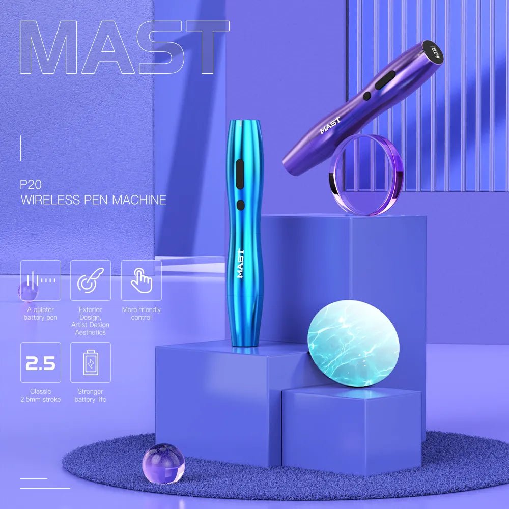 Máquina de tatuajes inalámbrica con recorrido de 2,5 mm para maquillaje permanente Dragonhawk | Mast P20 - mrpmu