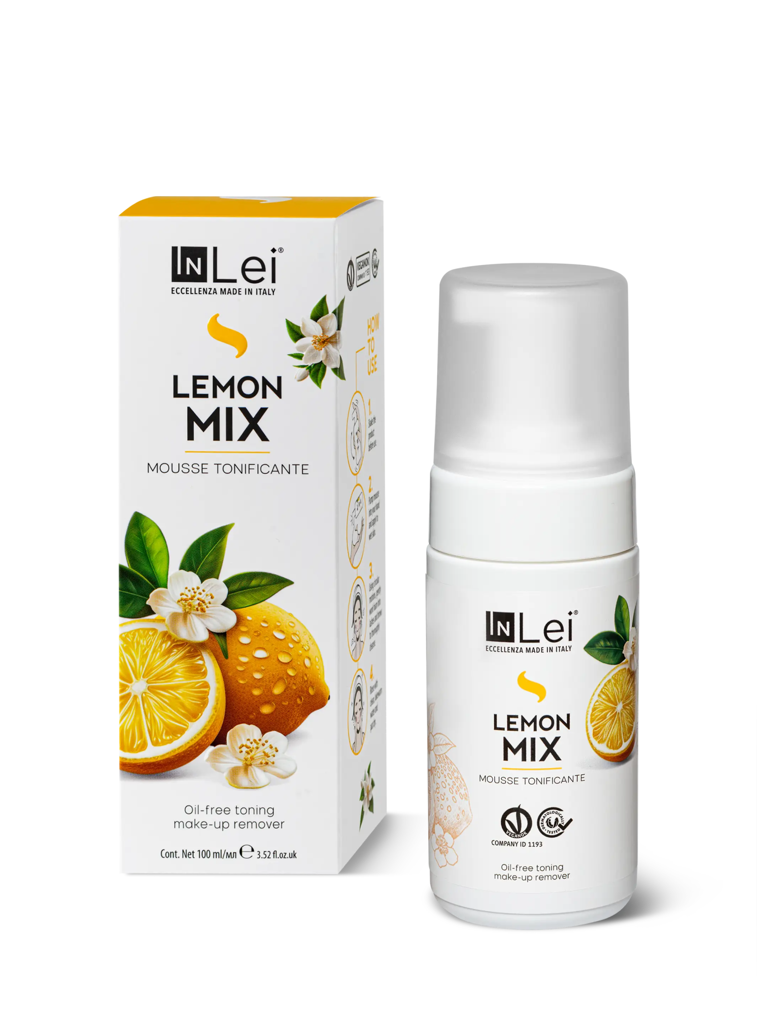 MOUSSE LEMON MIX desmaquillante tonificante para pestañas, cejas y rostro 100ml - Mr.PMU