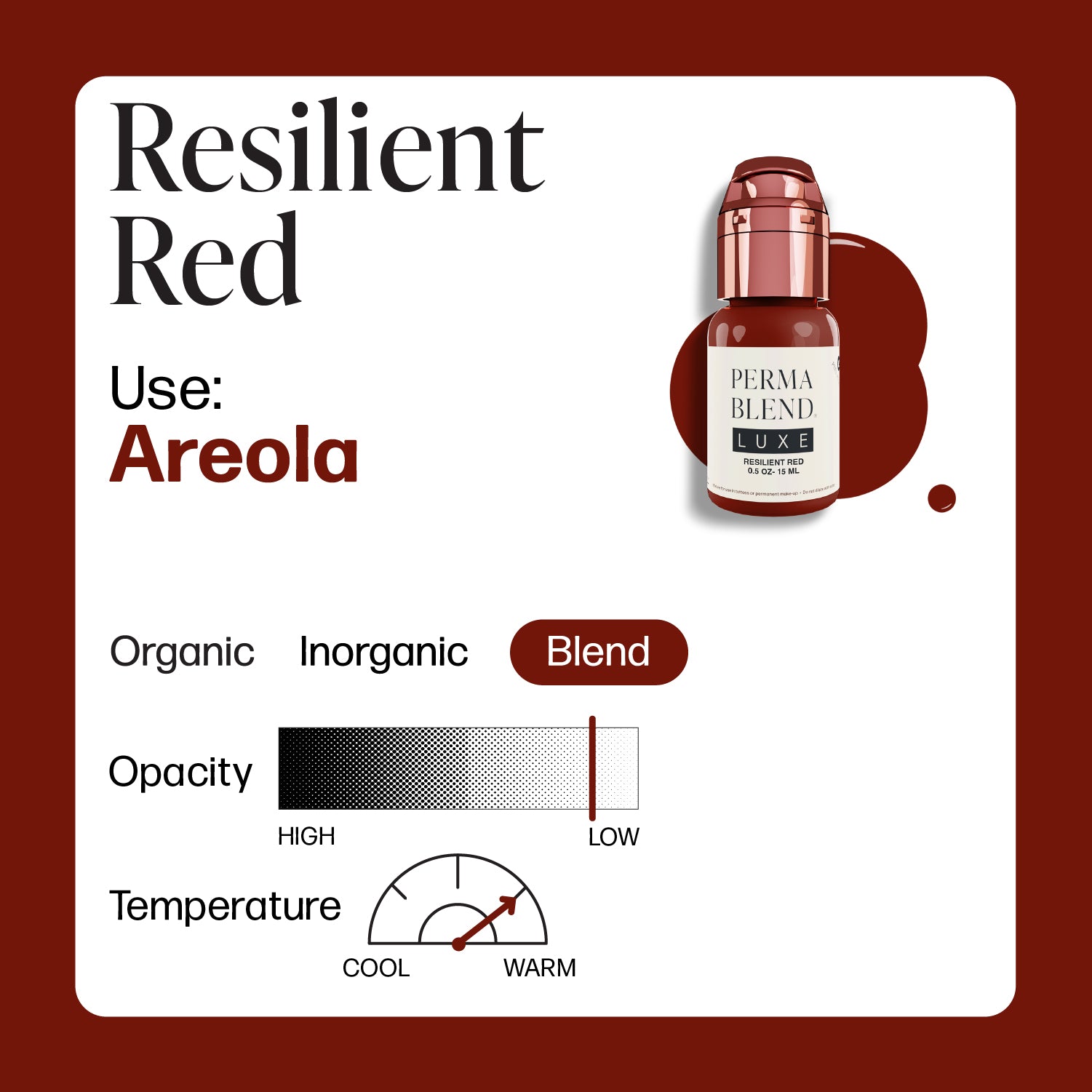 Perma Blend Luxe PMU Ink - Rojo Resistente 15ml - mrpmu