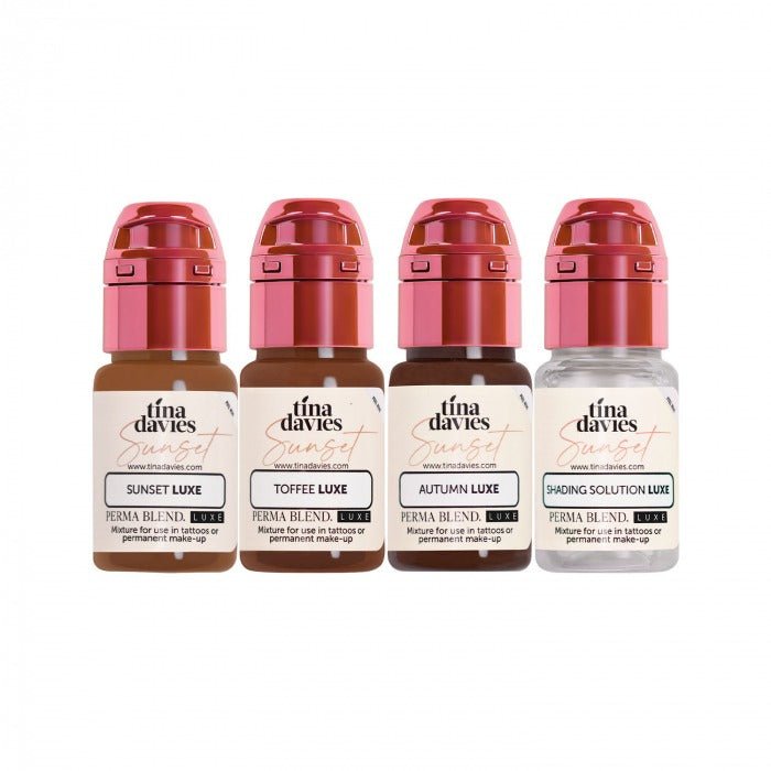 Perma Blend Luxe PMU Ink - Colección Tina Davies Sunset Brow - Set Completo - 4x15ml - mrpmu
