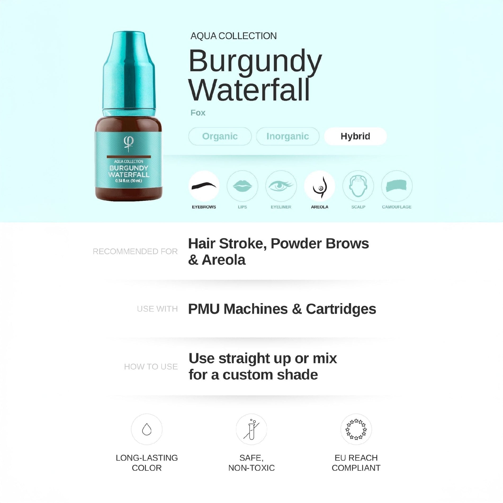 PhiAcademy - Burgundy Waterfall AQUA PMU Pigment 10ml - Mr.PMU