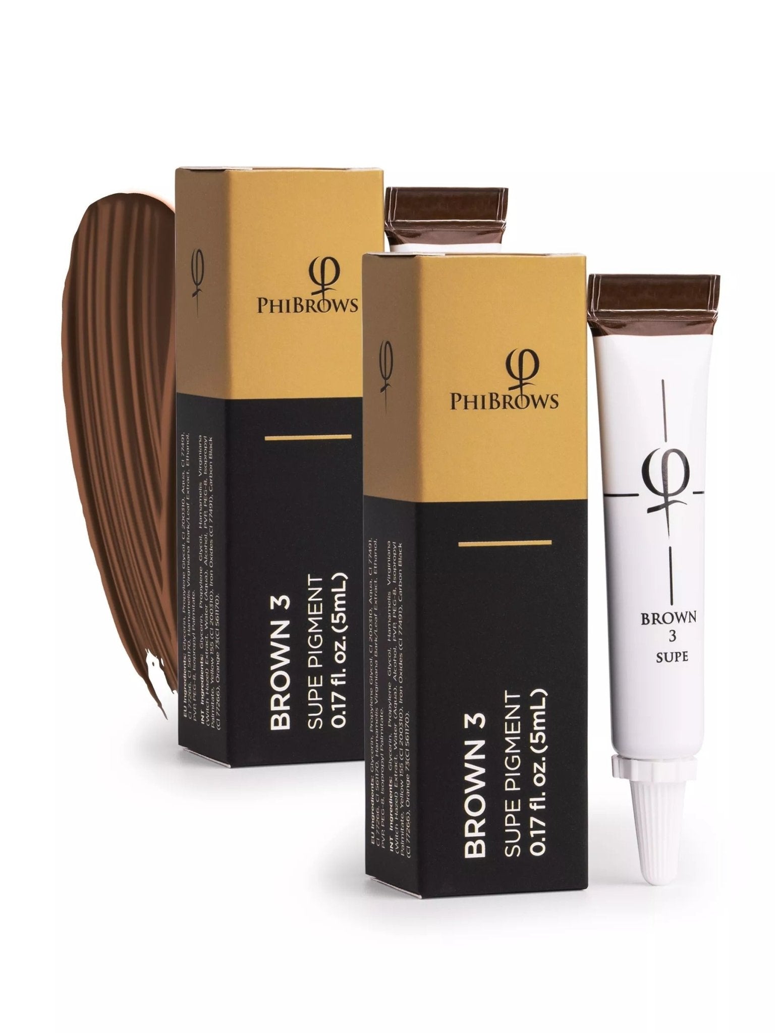 PhiBrows Brown 3 SUPE Pigment 5ml - 2pcs - Mr.PMU