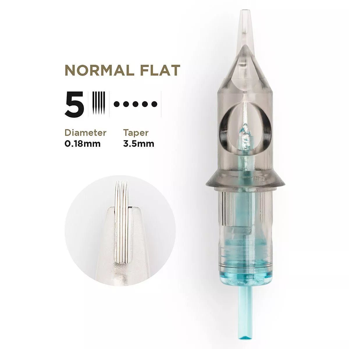 PMU Cartridges 0.18 5F - 3.5mm Normal Flat (EN02B) 20 pcs - Mr.PMU