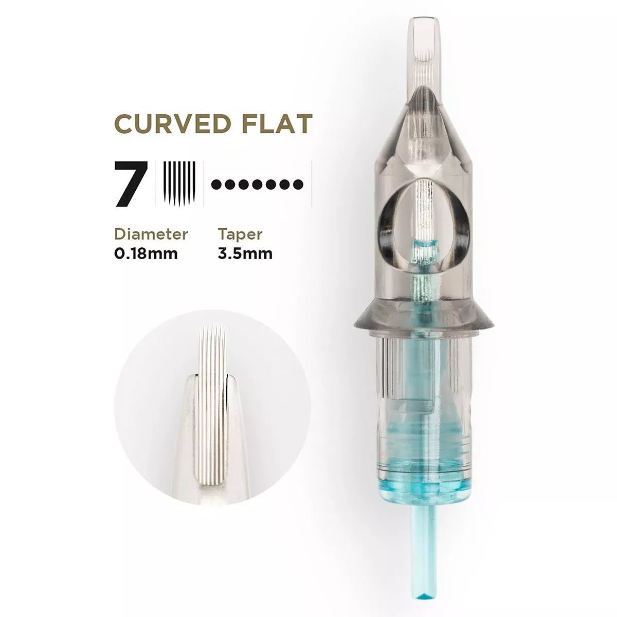 PMU Cartridges 0.18 7F - 3.5mm Curved Flat (EN02B) 20 pcs - Mr.PMU