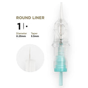 PMU Cartridges 0.25 1R - 5.5mm Taper (EN02B) 20 pcs - Mr.PMU